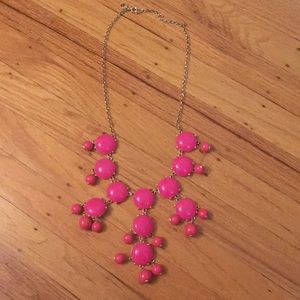 J.Crew Hot Pink Bubble Necklace